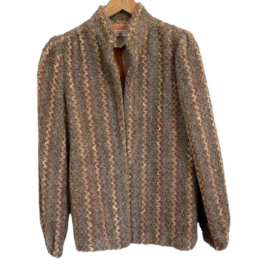 Donnkenny Vintage Separates Wool Blend Jacket Textured Knit Blazer Womens Sz 10